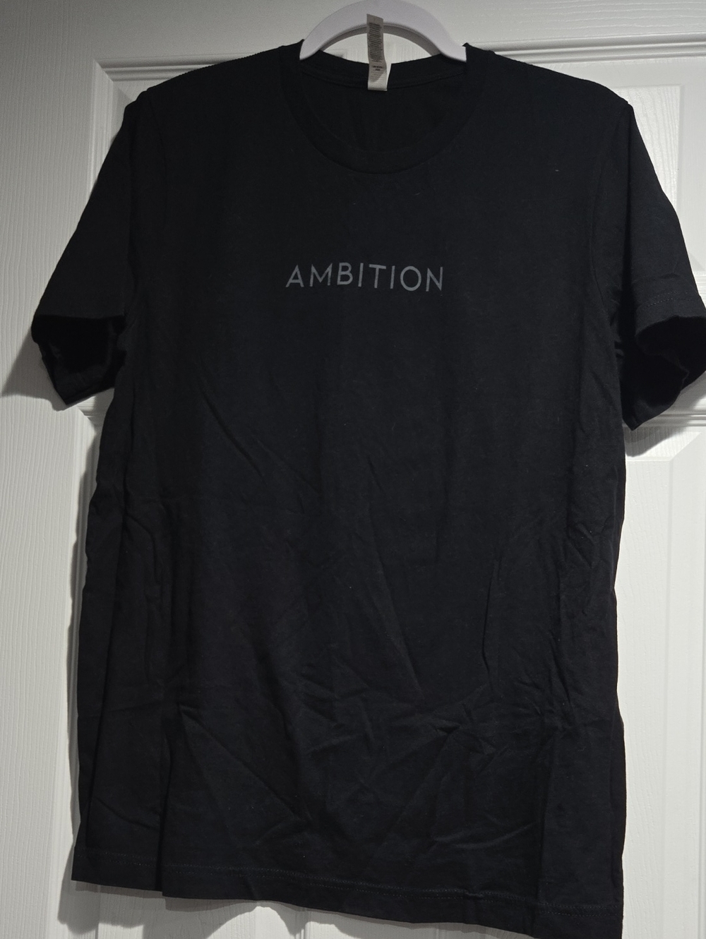 ambition Black Short Sleeve Tee with Subtle Logo